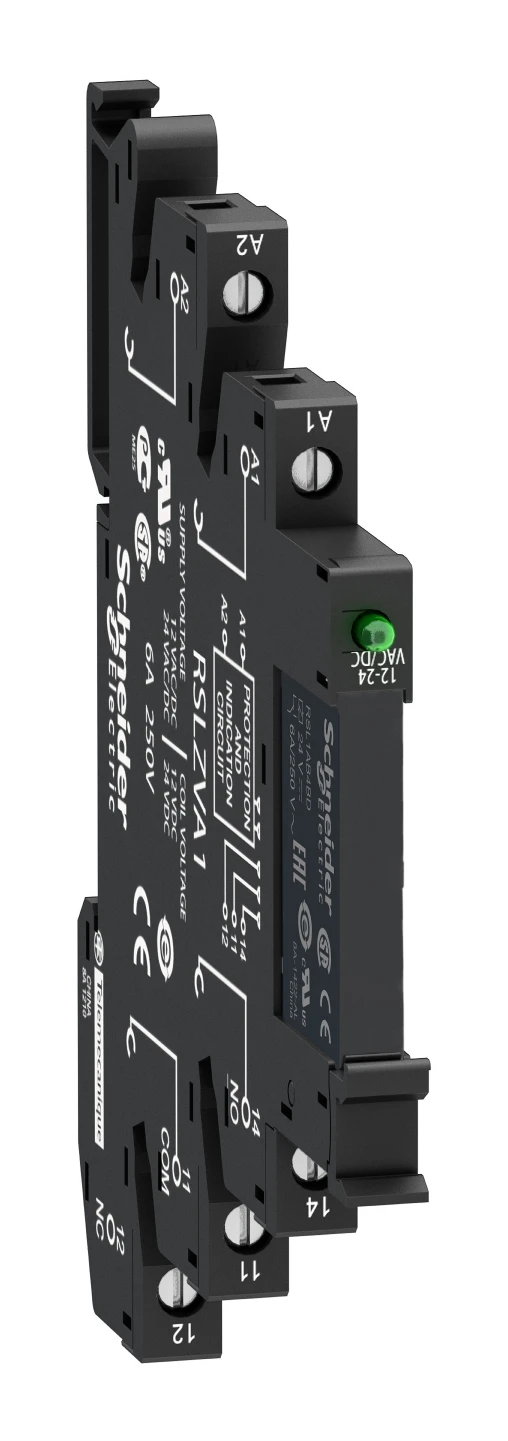 Slim interface relay with socket RSL1PVPU — 230 V AC/DC