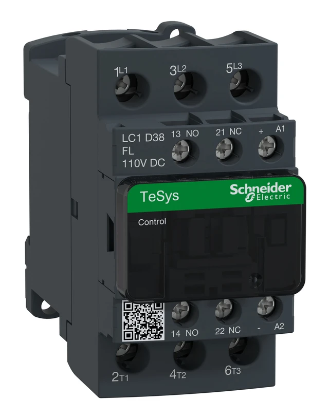 TeSys Deca LC1D38FL contactor — 3P, 38 A AC-3/AC-3e, 110 V Low consumption DC control — Schneider Electric