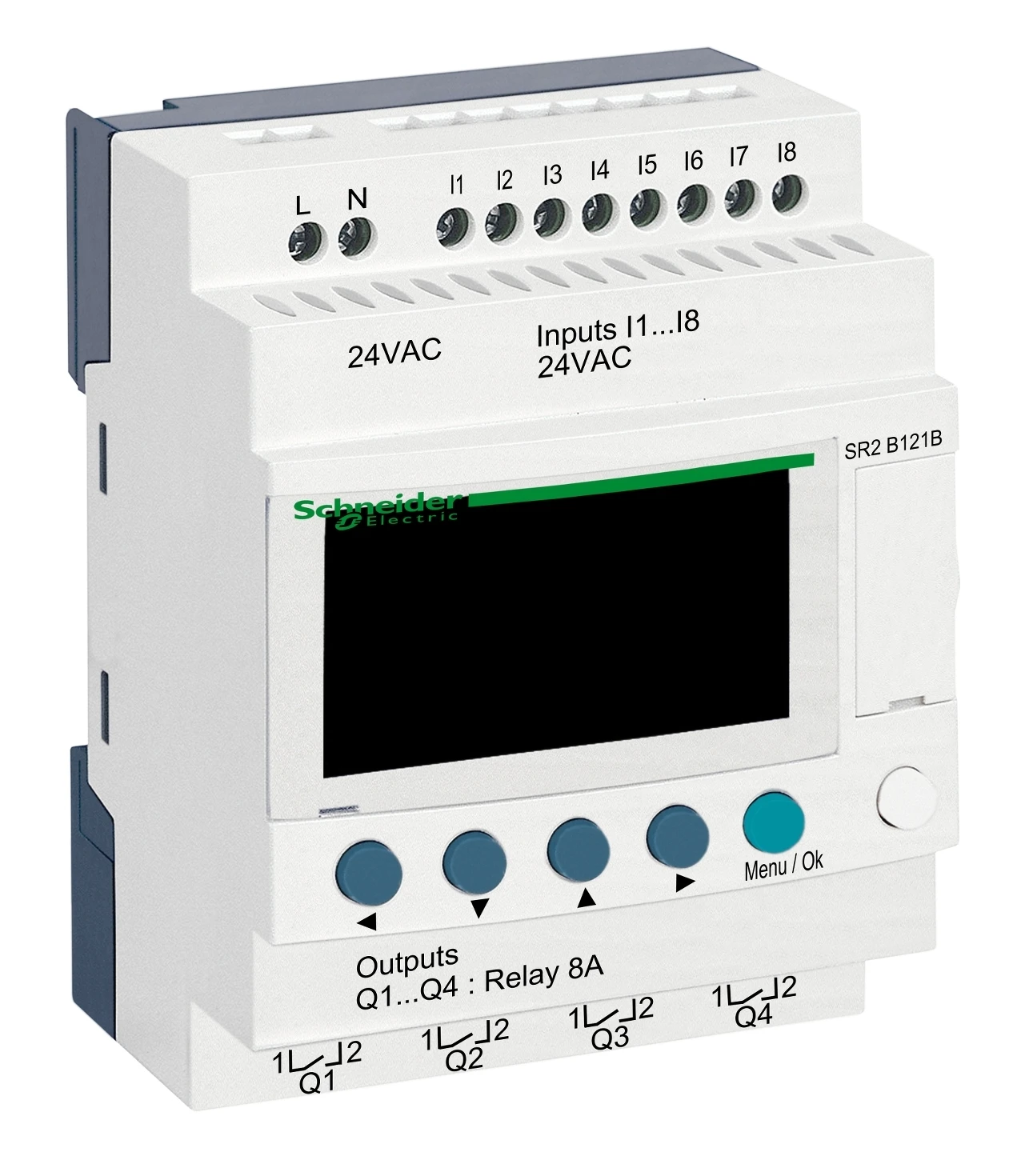 Zelio Logic SR2/SR3 SR2B121B smart relay – 12 I/O – 24 V AC