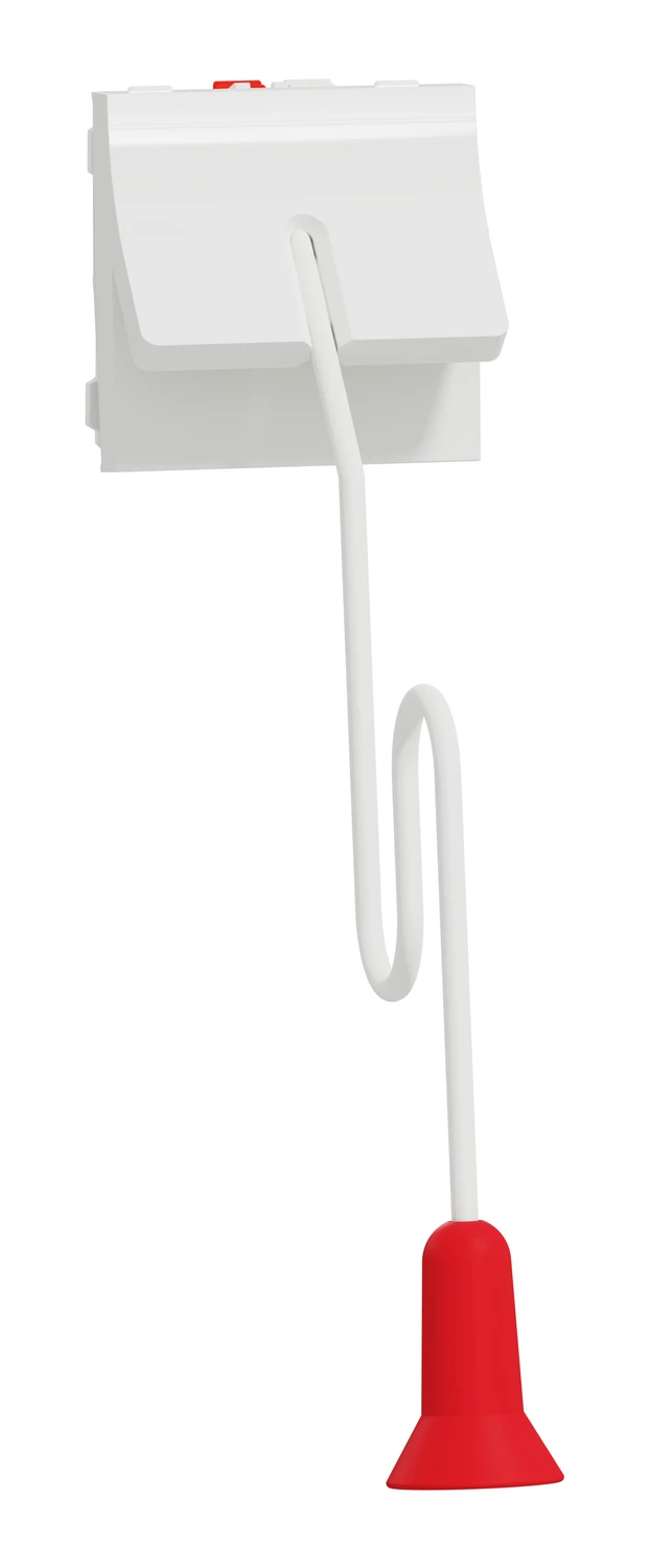 New Unica NU322620 cord push button — antibacterial white — Schneider Electric