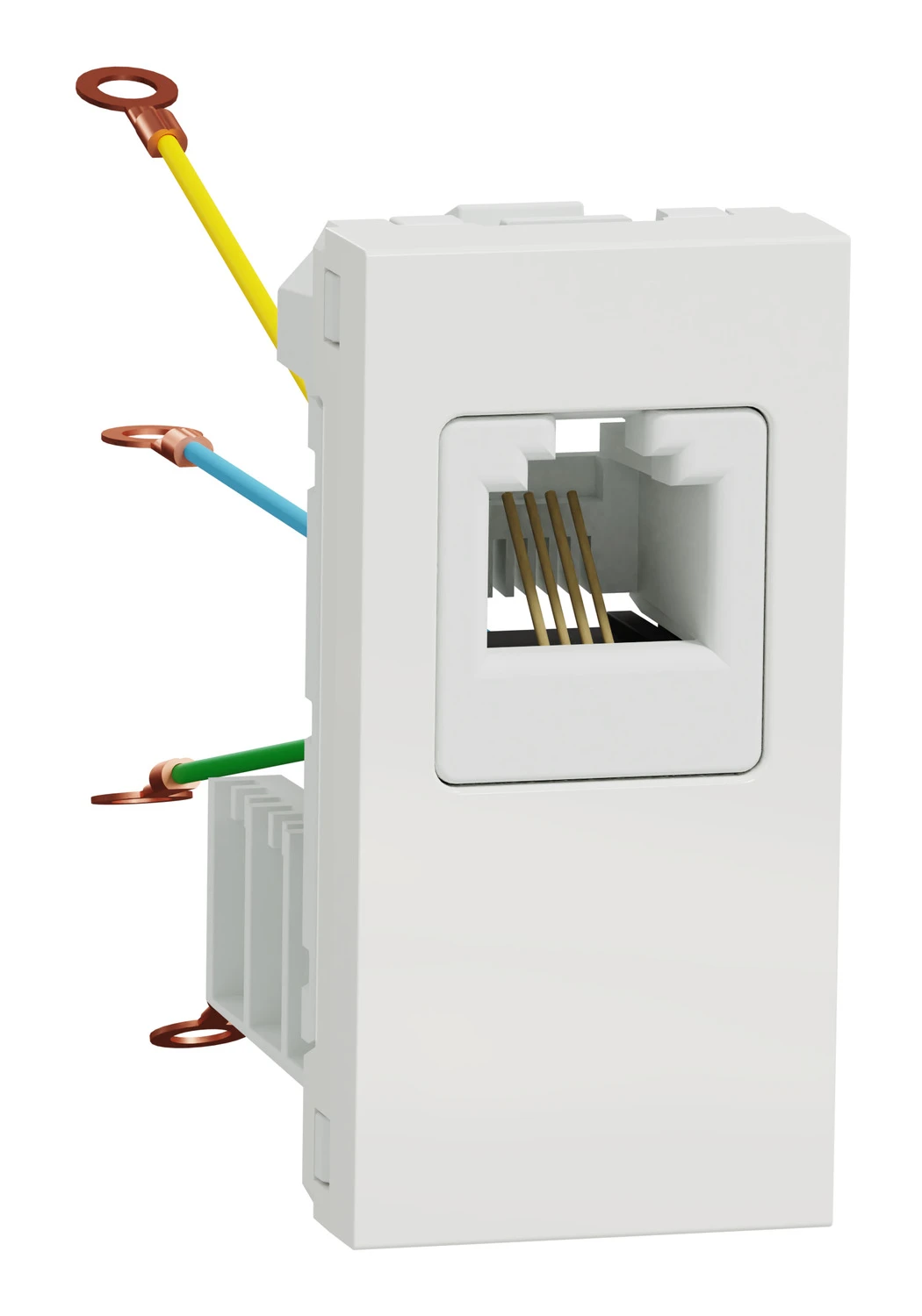 Prise téléphonique RJ12 New Unica NU349118 — blanc — Schneider Electric
