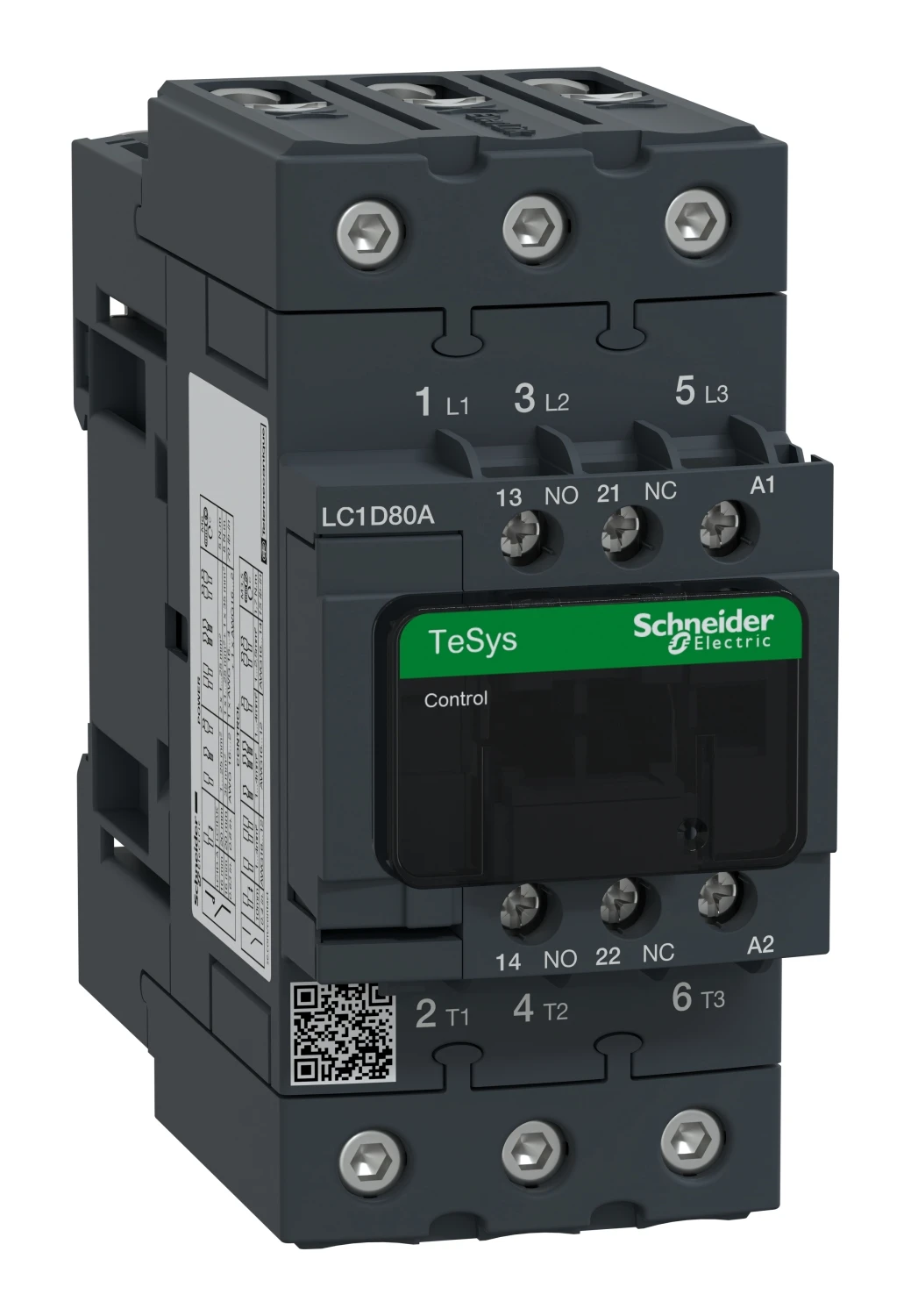 TeSys Deca LC1D80AE7 contactor — 3P, 66 A AC-3/AC-3e, 48 V AC, 50/60 Hz control