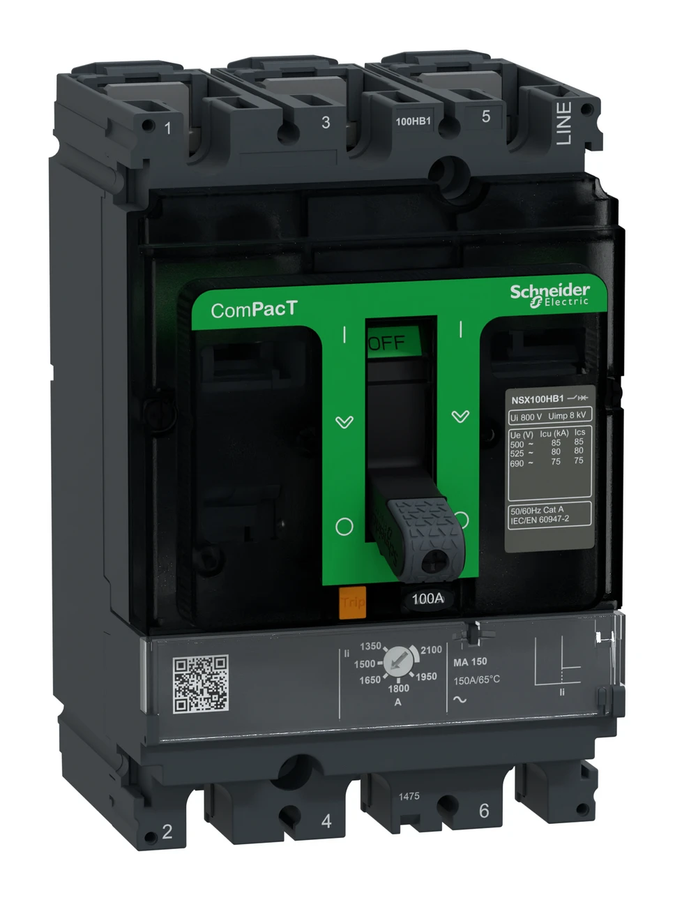 Disjoncteur ComPacT NSX C10V3MA100 — 3P, 100 A, MA — Schneider Electric