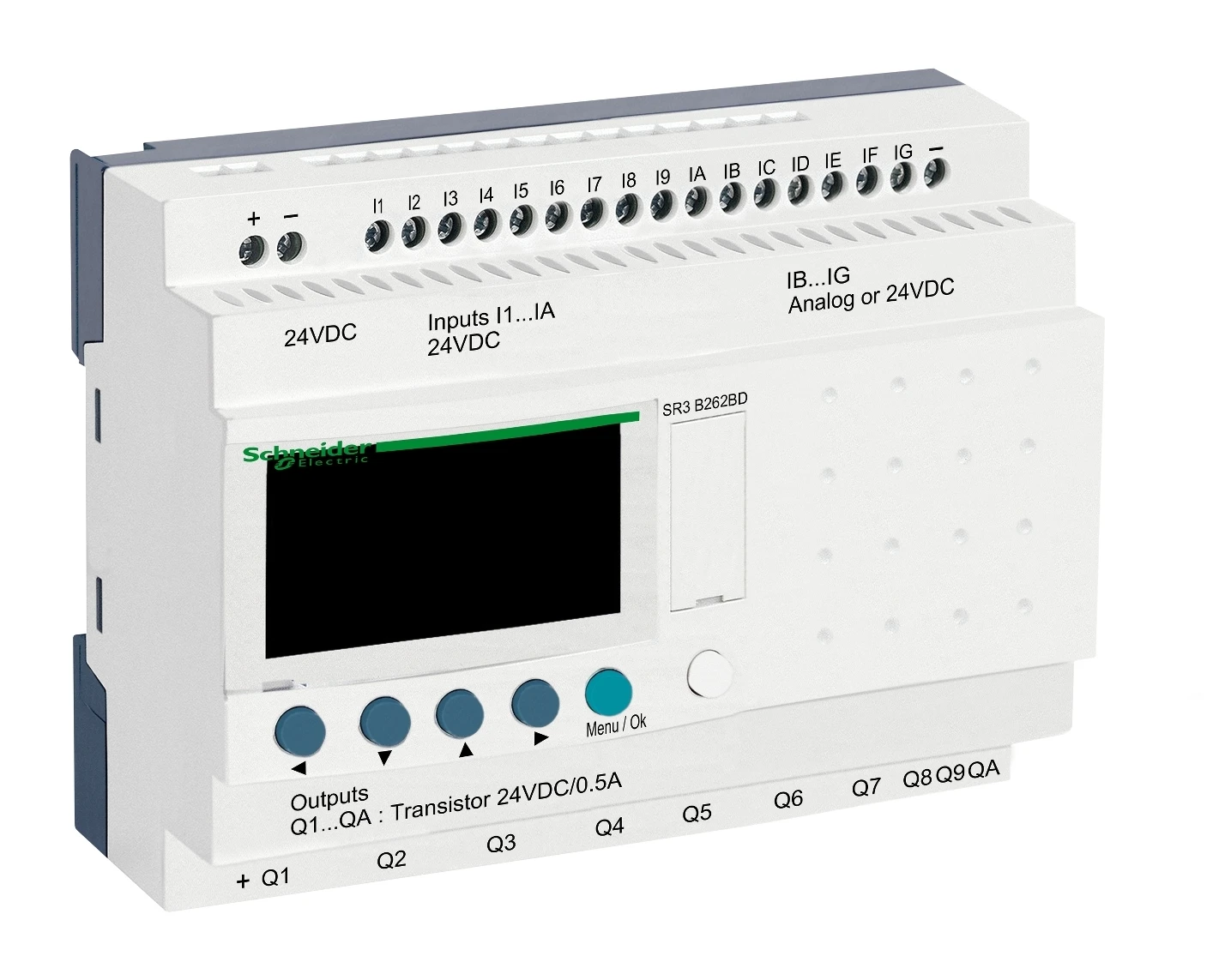 Zelio Logic SR2/SR3 SR3B262BD smart relay – 26 I/O – 24 V DC