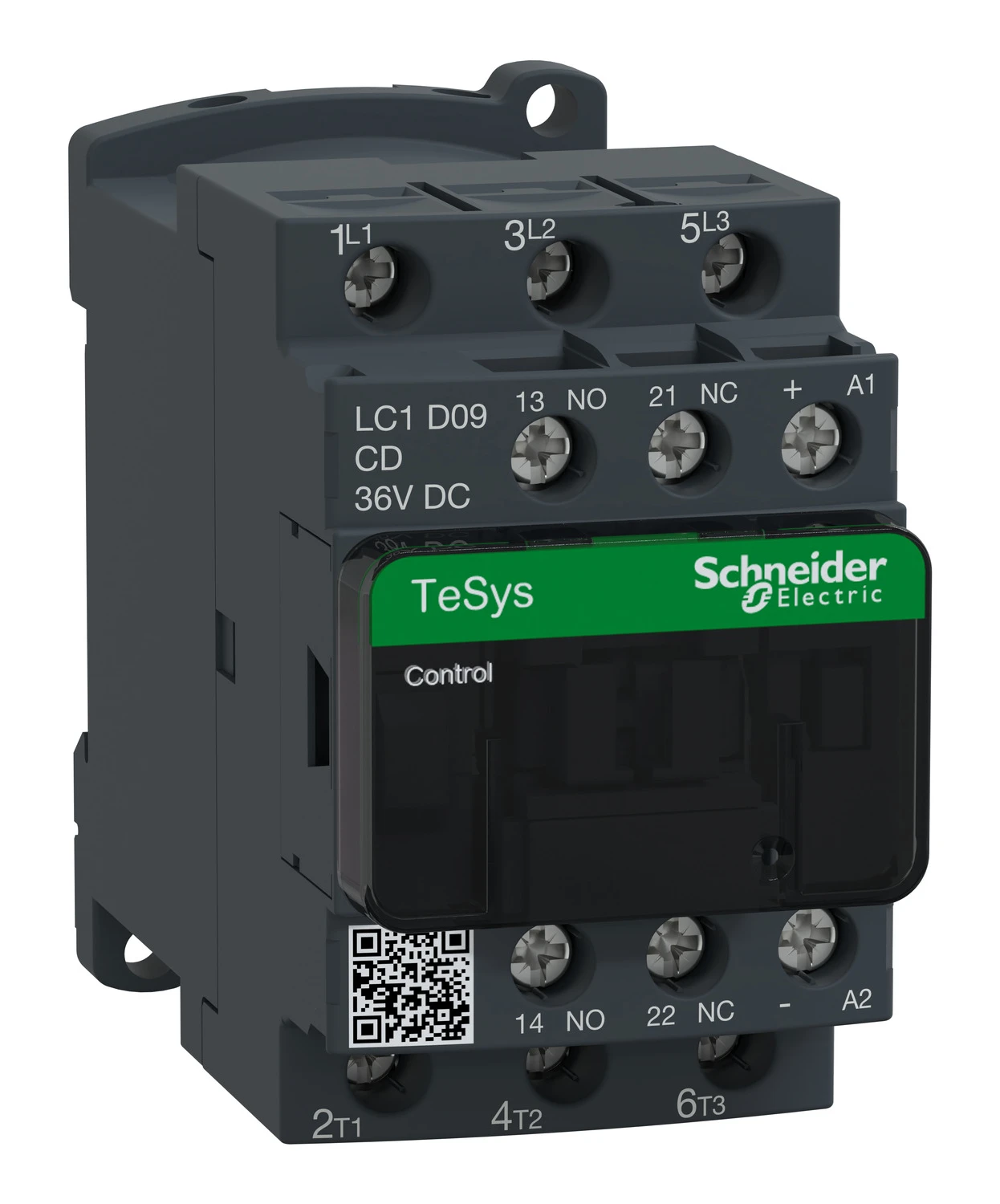 TeSys Deca LC1D09CD contactor — 3P, 9 A AC-3/AC-3e, 36 V DC control