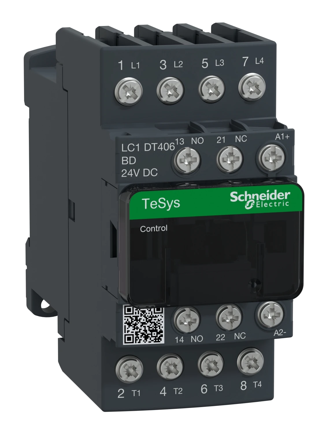 Contacteur TeSys Deca LC1DT406BD — 4P, 40 A AC-1, commande 24 V CC