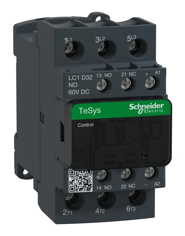 Contacteur TeSys Deca LC1D32ND — 3P, 32 A AC-3/AC-3e, commande 60 V CC — Schneider Electric