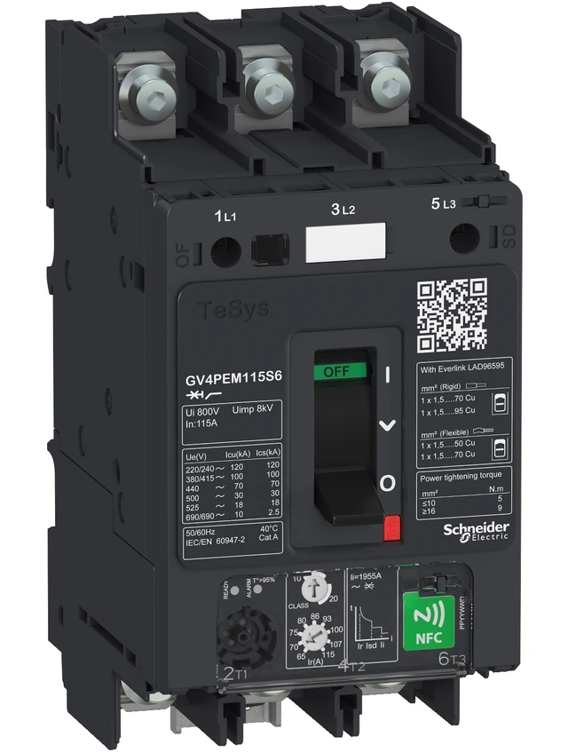 TeSys GV4PEM02N6 motor circuit breaker — 0.8 to 2 A