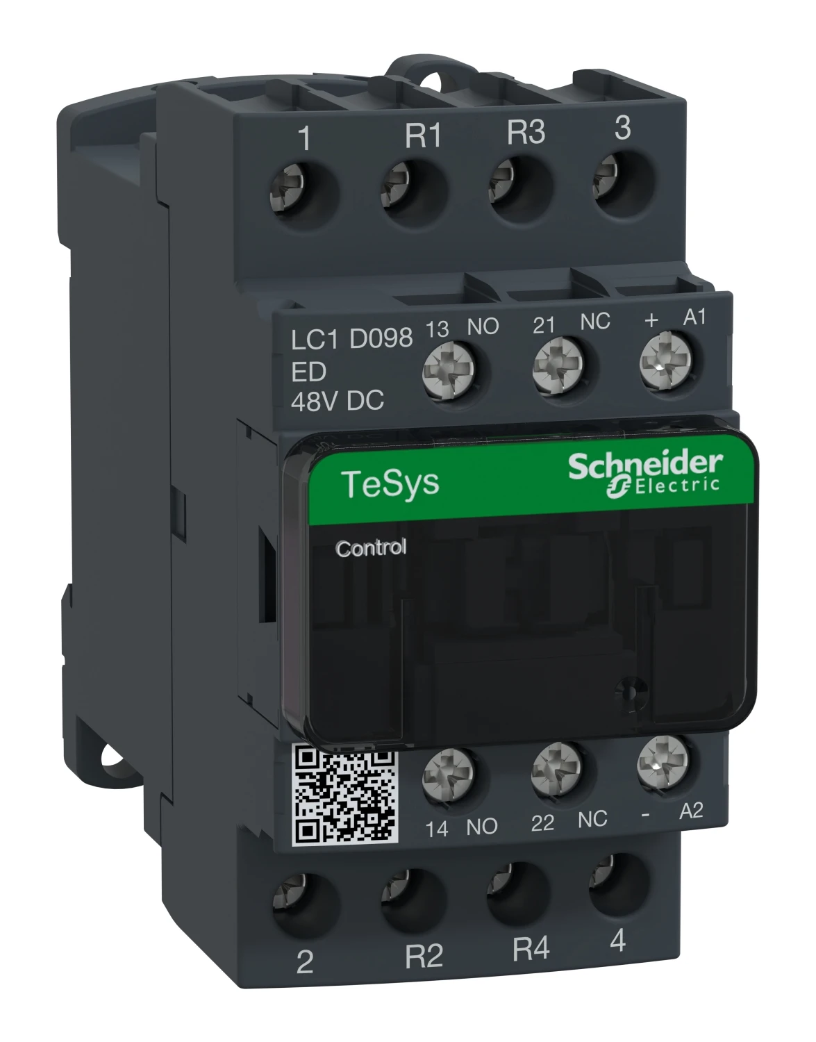 TeSys Deca LC1D098ED contactor — 4P, 20 A AC-1, 48 V DC control