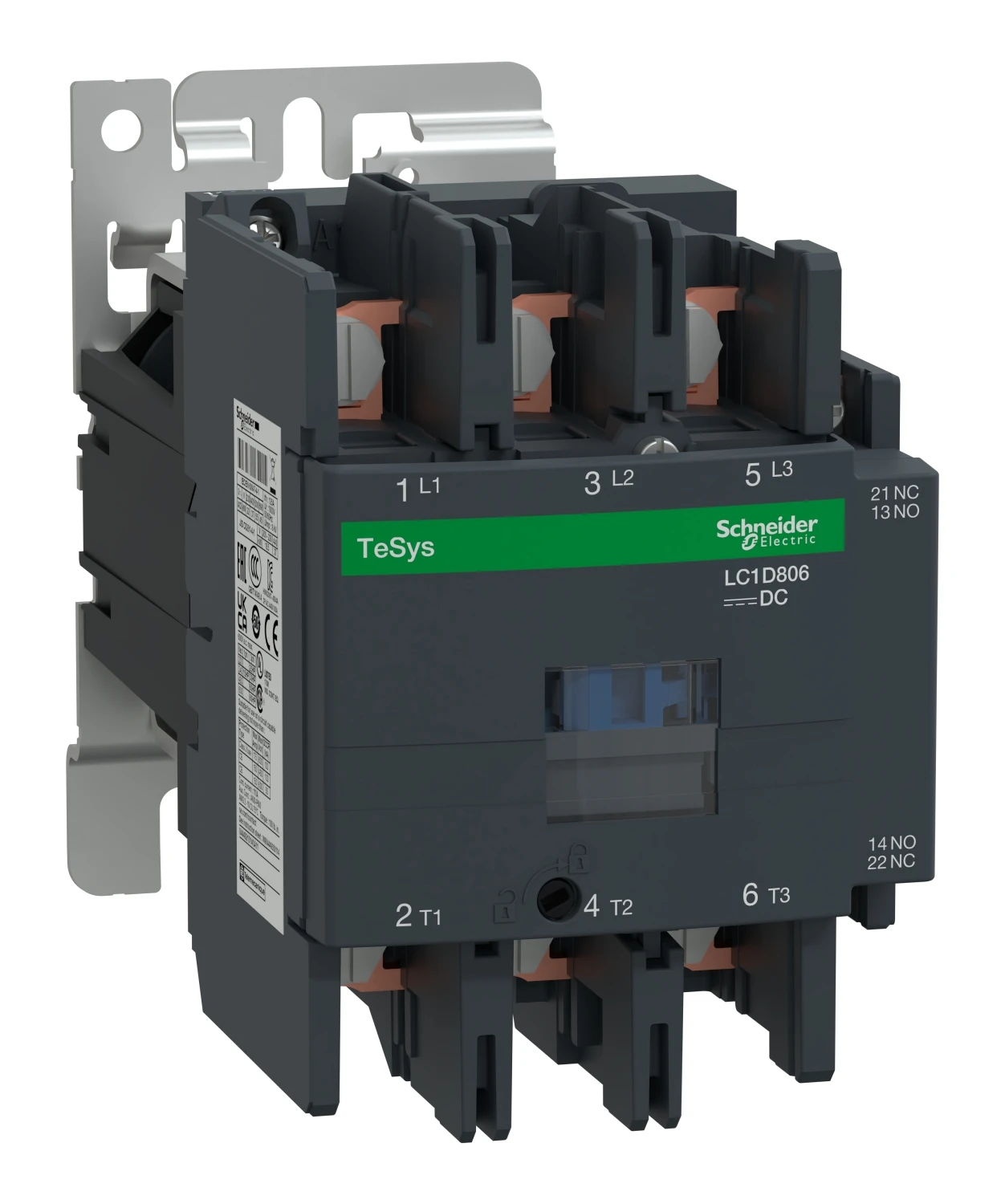 TeSys Deca LC1D806FW contactor — 3P, 80 A AC-3/AC-3e, 110 V Wide operating range DC control