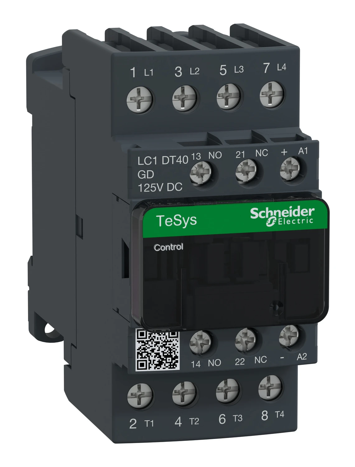 Contacteur TeSys Deca LC1DT40GD — 4P, 40 A AC-1, commande 125 V CC
