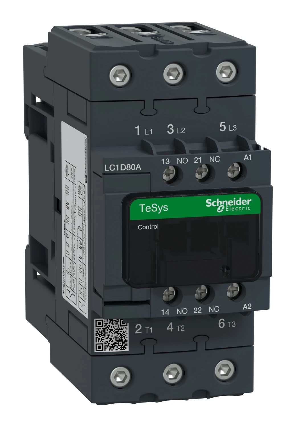 TeSys Deca LC1D80AF7 contactor — 3P, 66 A AC-3/AC-3e, 110 V AC, 50/60 Hz control