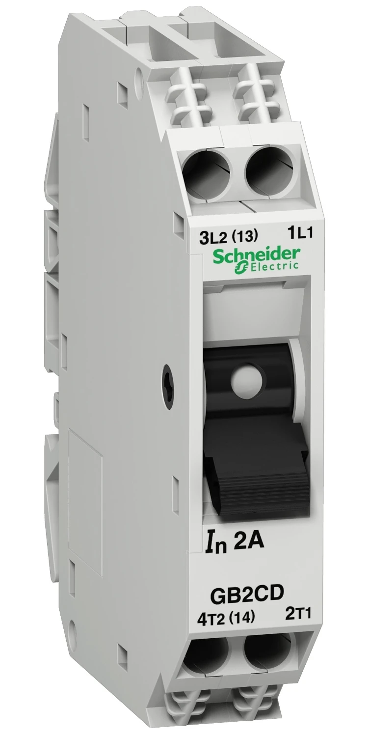 TeSys GB2CD09 auxiliary circuit breaker — 1P+N, Ith 4 A