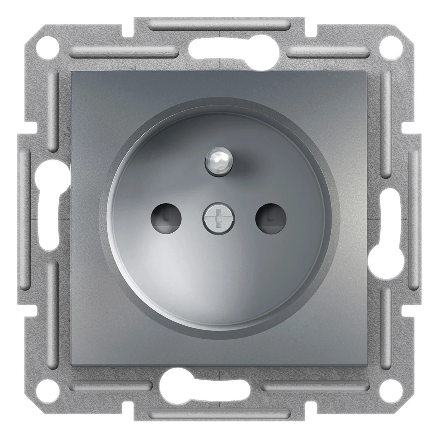 Asfora EPH2800262 earthed socket outlet — steel — Schneider Electric
