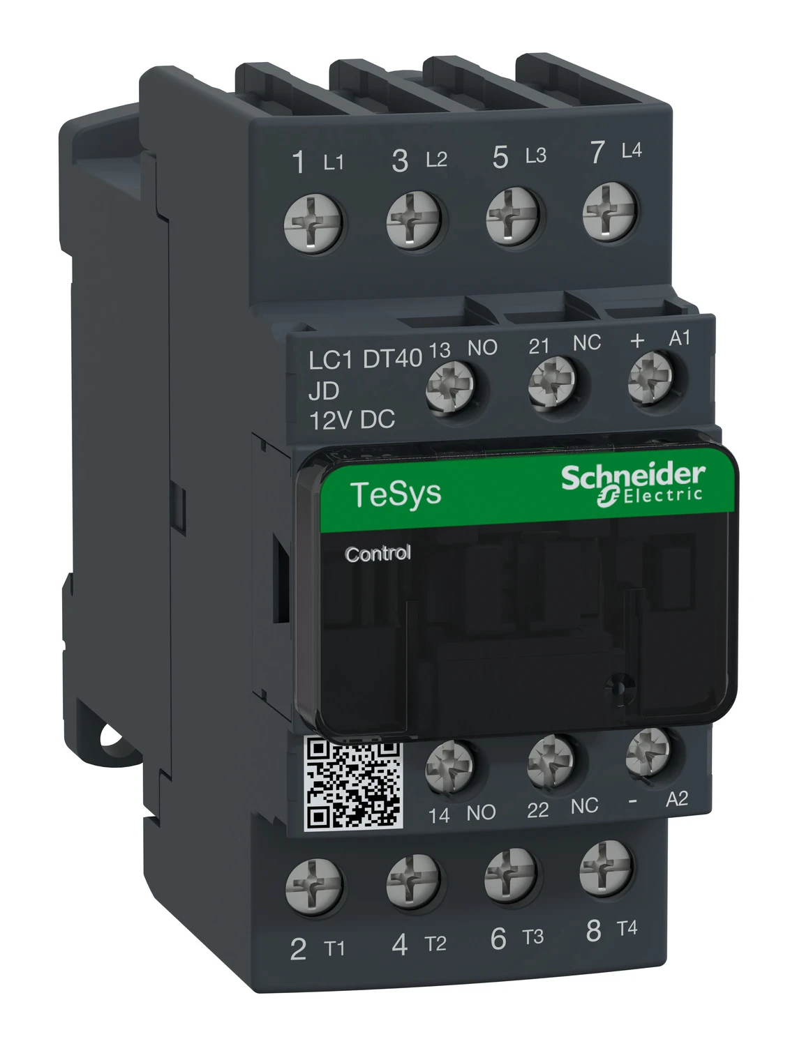 Contacteur TeSys Deca LC1DT40JD — 4P, 40 A AC-1, commande 12 V CC