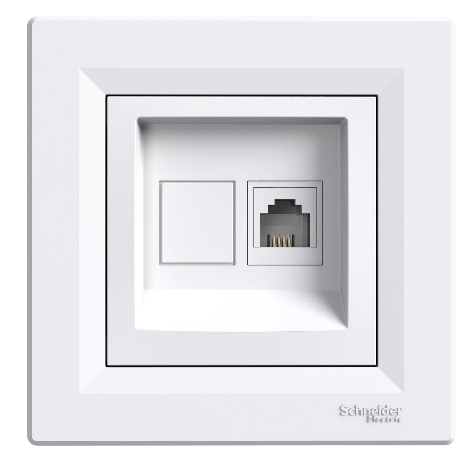 Asfora EPH4100121 rj11 socket outlet — white — Schneider Electric