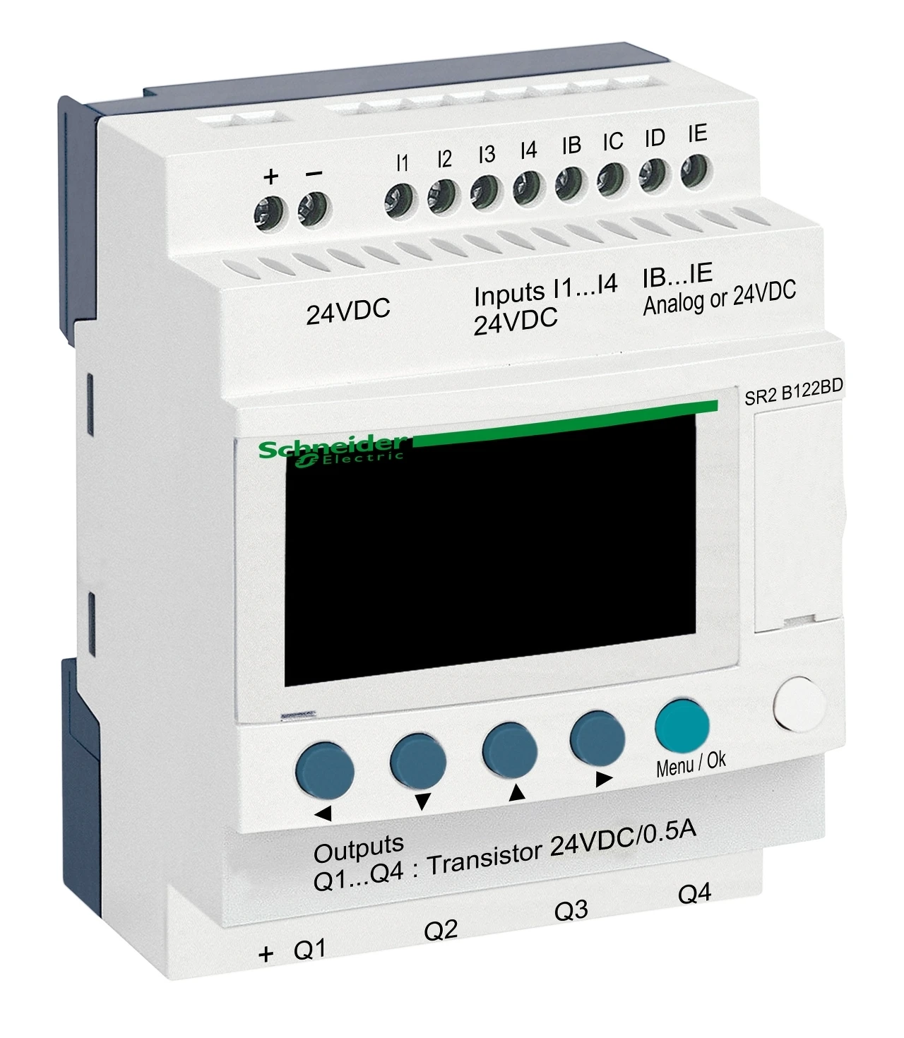 Zelio Logic SR2/SR3 SR2B122BD smart relay – 12 I/O – 24 V DC