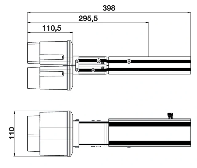 Alimentation et fermeture de canalisation pour éclairage — type 2
