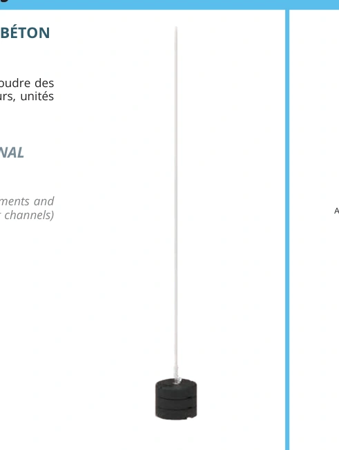 Single concrete base interception air terminal