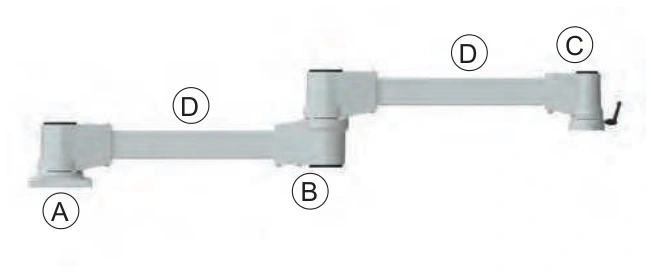 LIGHT support arm system — Configuration with rotating turret