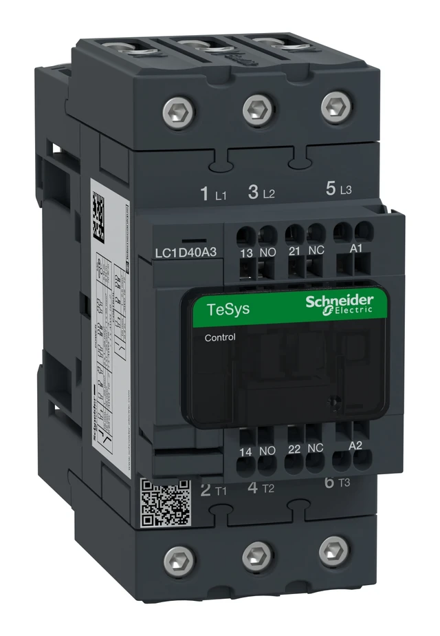 TeSys Deca LC1D40A3E7 contactor — 3P, 40 A AC-3/AC-3e, 48 V AC, 50/60 Hz control — Schneider Electric