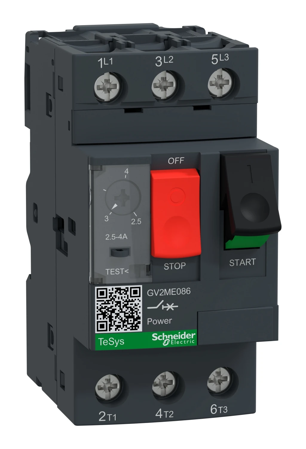 TeSys GV2ME016 motor circuit breaker — 0.1 to 0.16 A