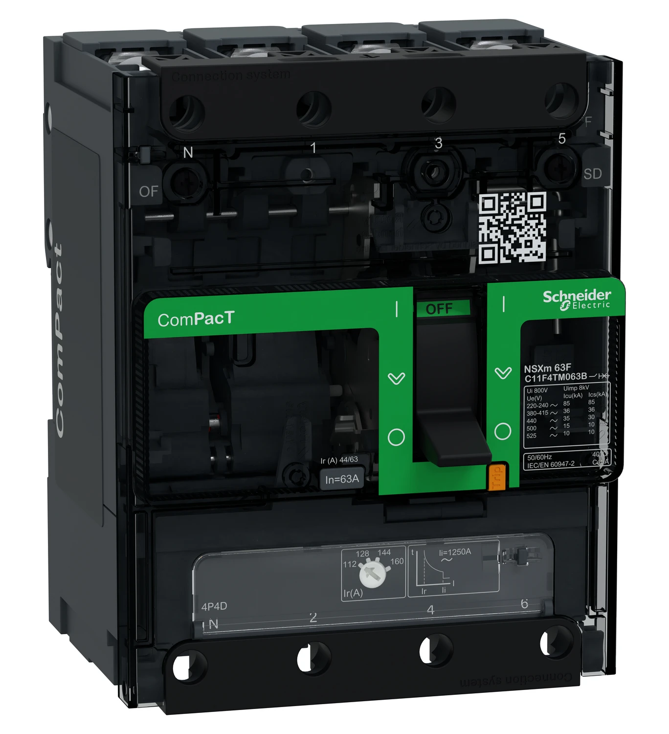 Disjoncteur ComPacT NSXm C11E6TM016B — 4P, 16 A, TM-D