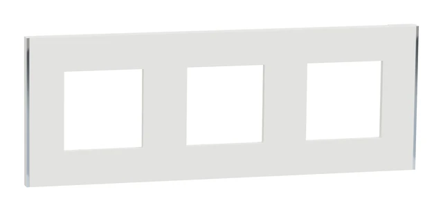Plaque de finition New Unica NU600640 — blanc / argent