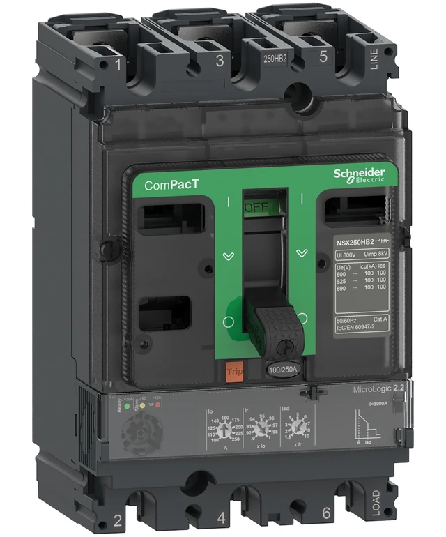 ComPacT NSX C10B32D040 circuit breaker — 3P, 40 A, MicroLogic 2.2