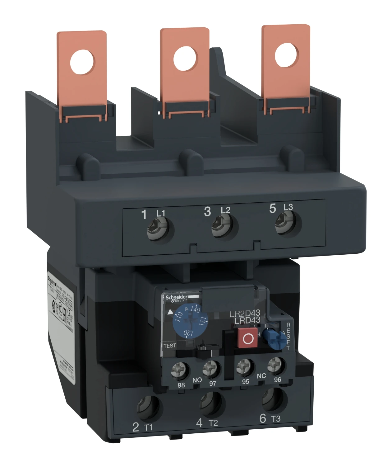Relais thermique TeSys Deca LRD LRD4369 — 110 à 140 A, classe 10A — Schneider Electric