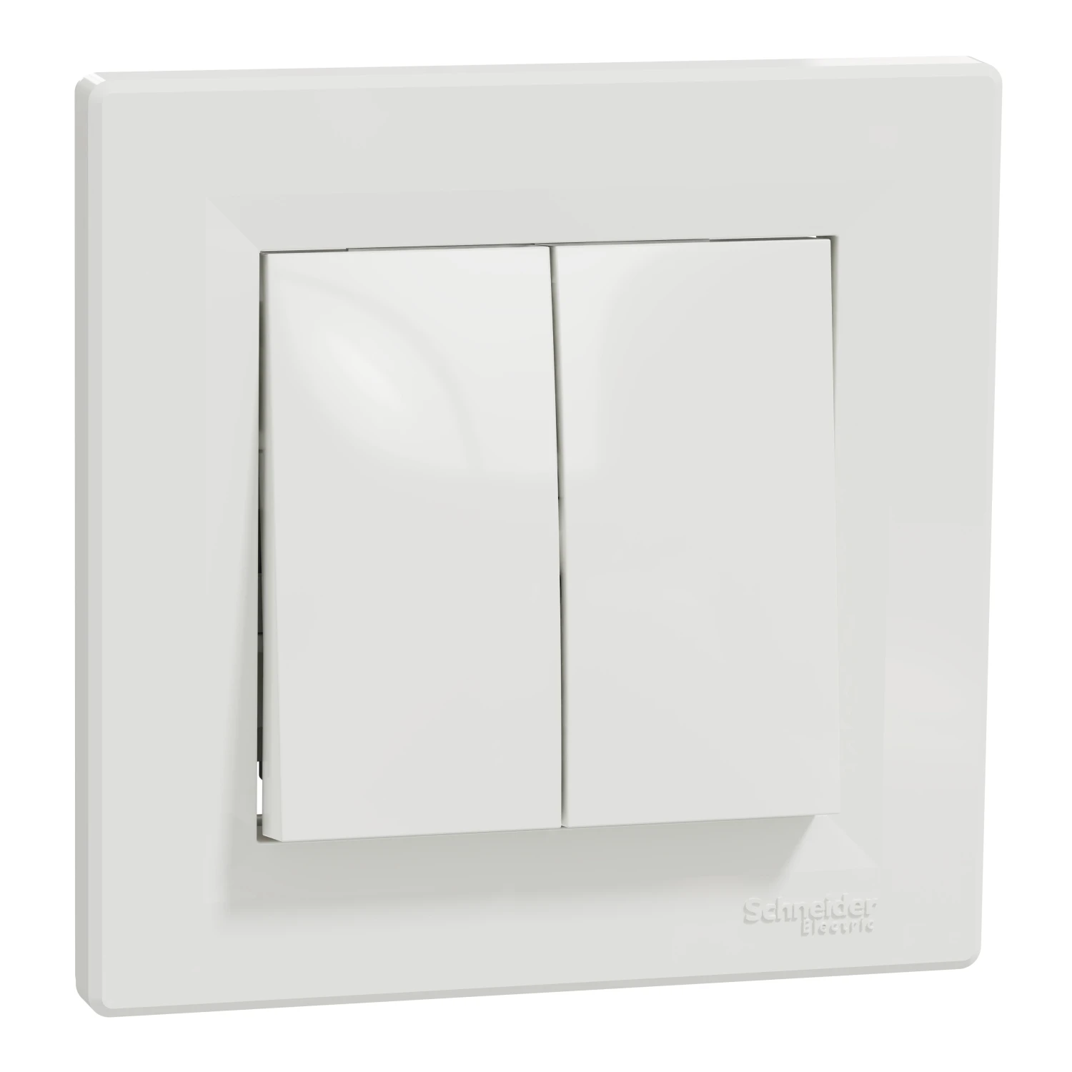Double interrupteur simple Asfora EPH0300121 — blanc