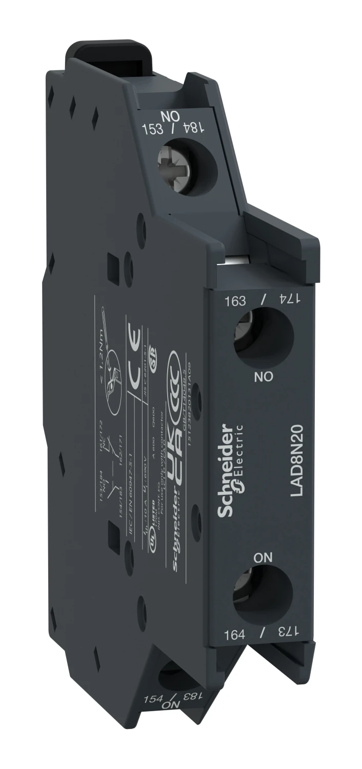 Bloc auxiliaire TeSys Deca LAD8N20 — 2 NO + 0 NF — Schneider Electric