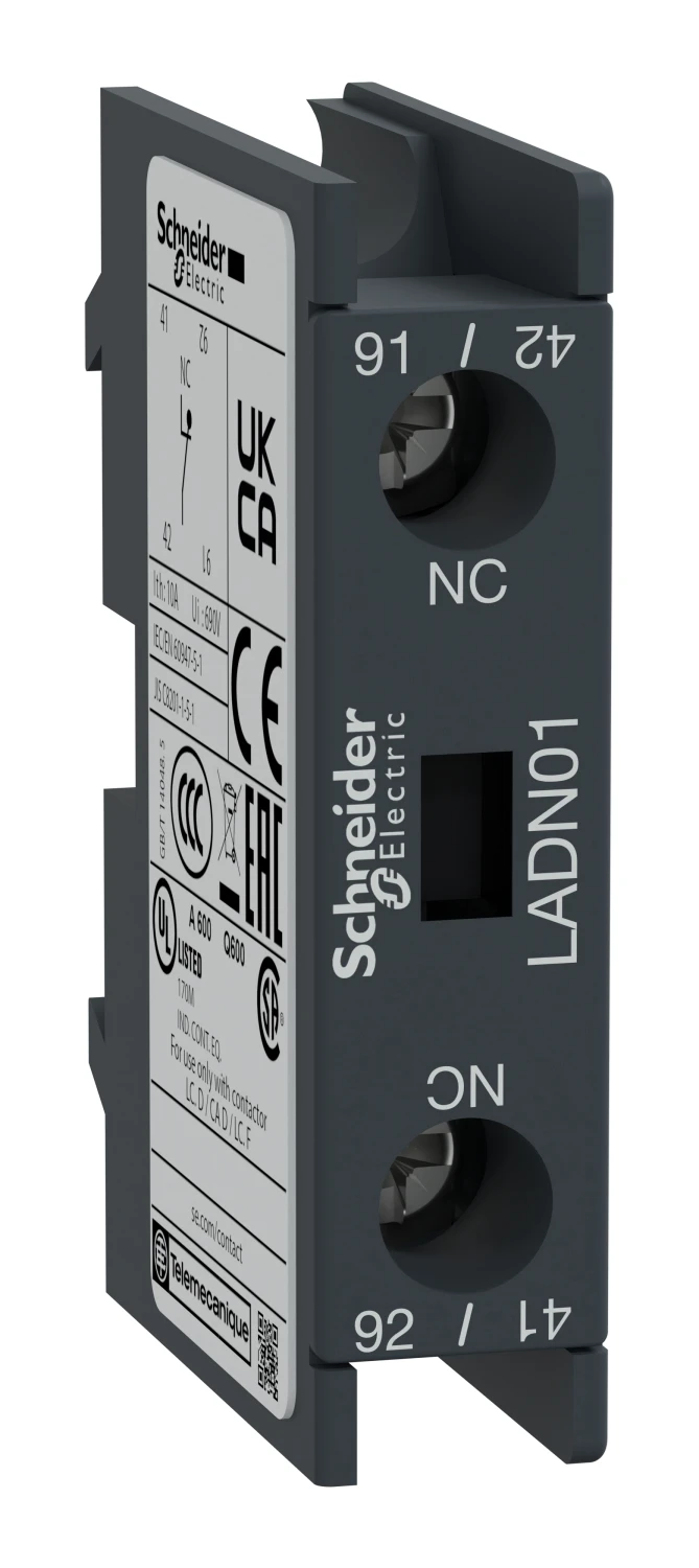 Bloc auxiliaire TeSys Deca LADN01 — 0 NO + 1 NF — Schneider Electric