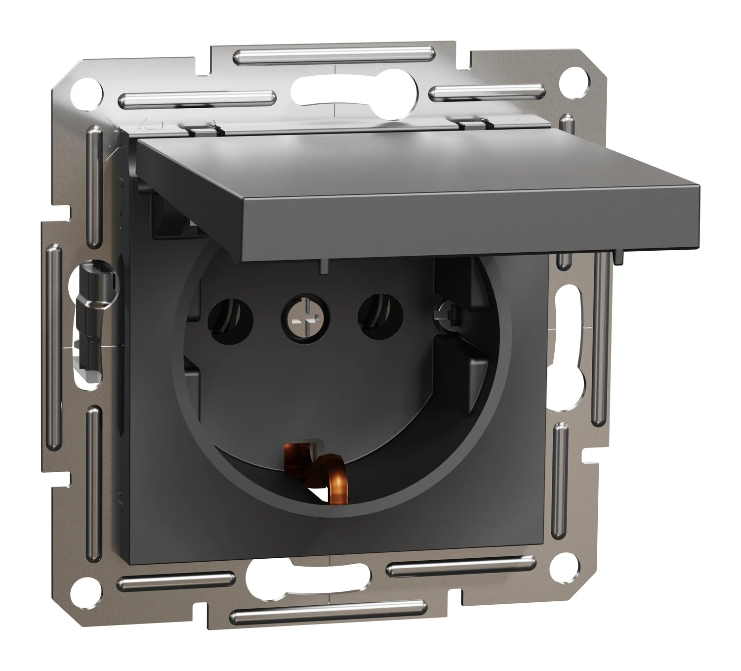 Asfora EPH3100171 earthed socket outlet — anthracite — Schneider Electric
