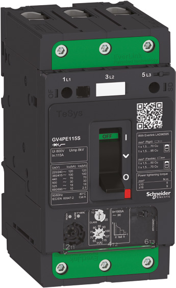 TeSys GV4PE07N motor circuit breaker — 2.9 to 7 A