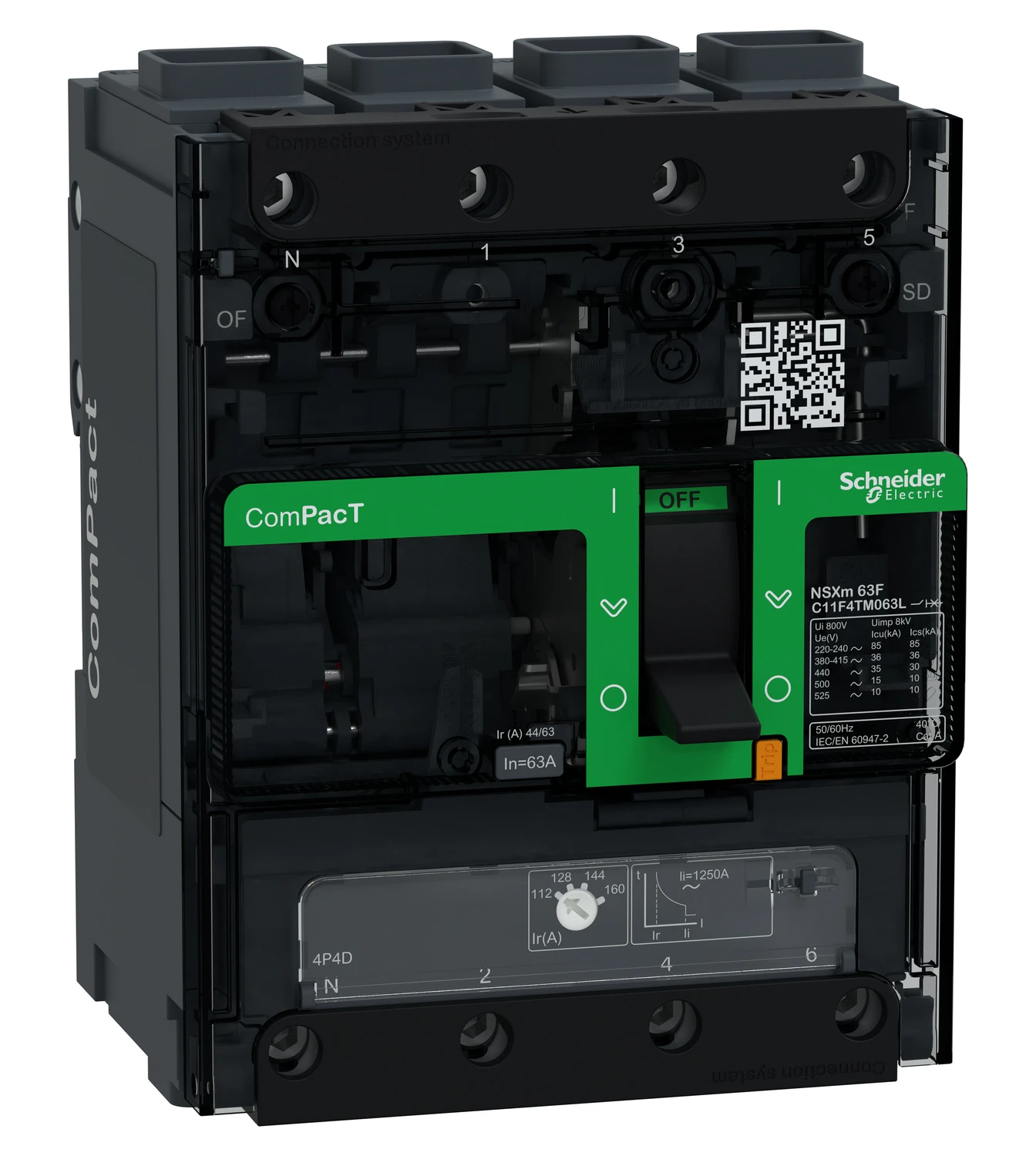 Disjoncteur ComPacT NSXm C11E6TM016L — 4P, 16 A, TM-D