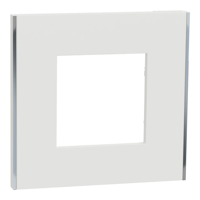 Plaque de finition New Unica NU600240 — blanc / argent
