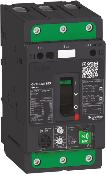 TeSys GV4PEM115S motor circuit breaker — 65 to 115 A