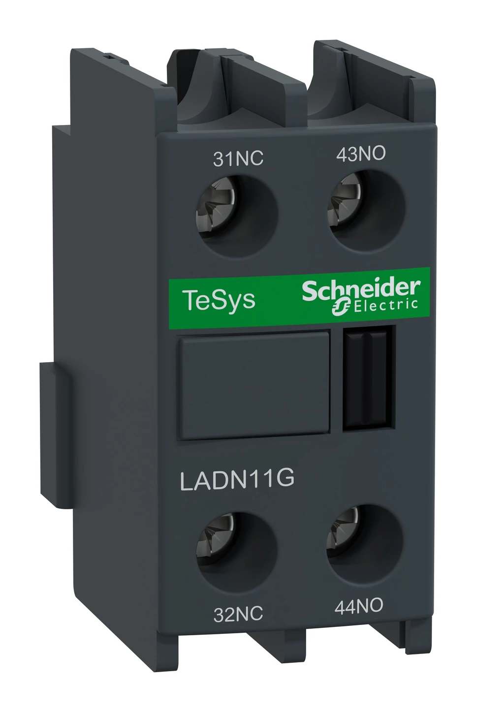 TeSys Deca LADN11G auxiliary contact block — 1 NO + 1 NC