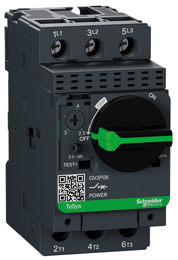 TeSys GV2P01 motor circuit breaker — 0.1 to 0.16 A