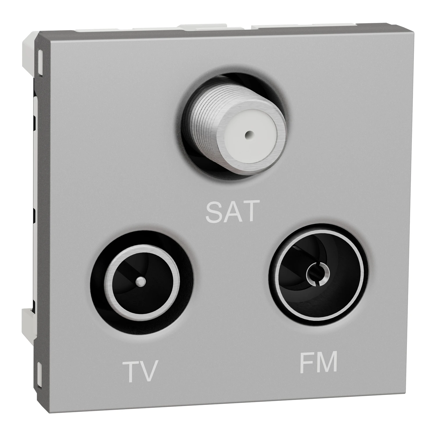 Prise FM / TV / SAT New Unica NU345030 — aluminium — Schneider Electric