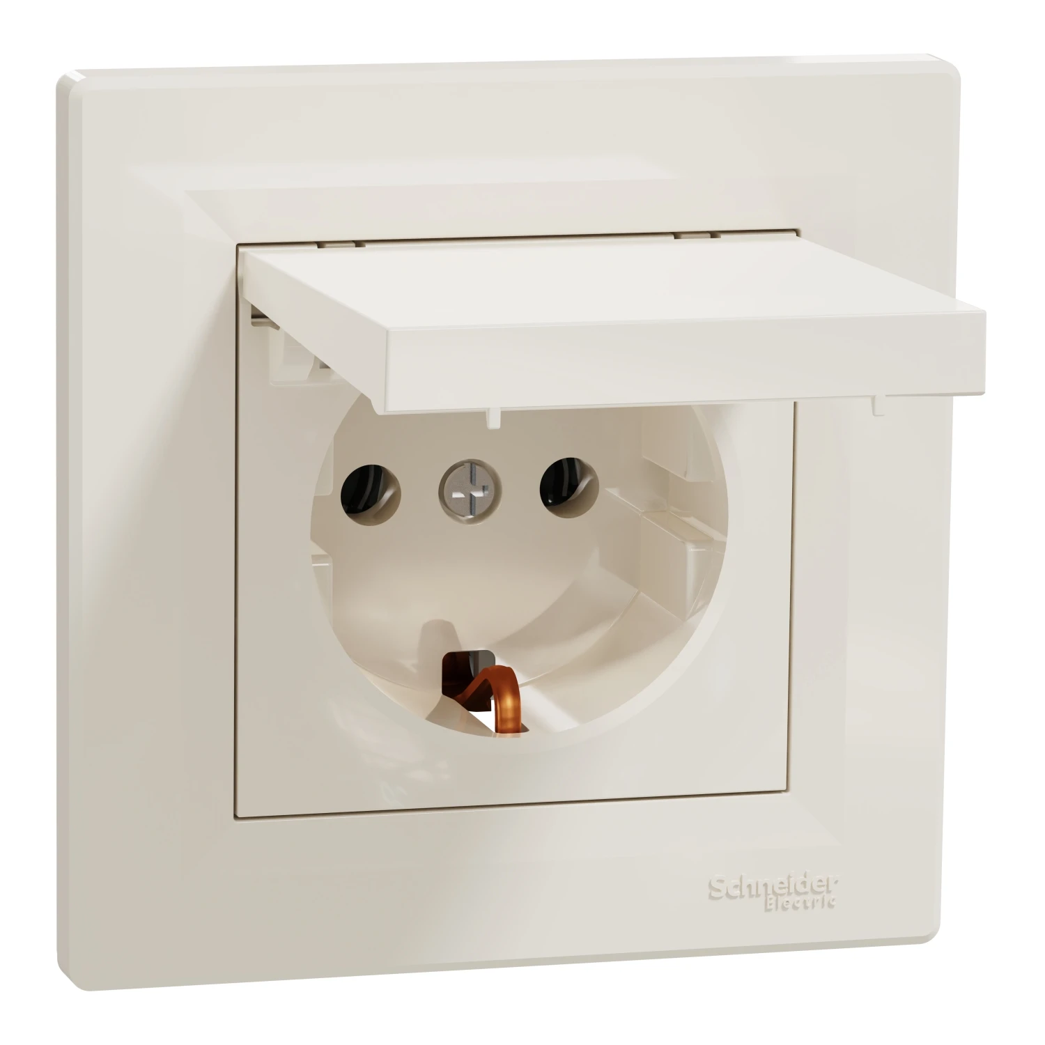 Asfora EPH3100123 earthed socket outlet — cream — Schneider Electric