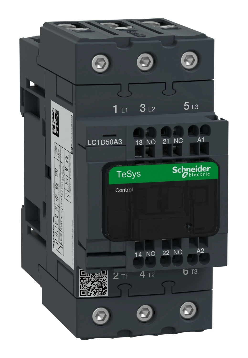 Contacteur TeSys Deca LC1D50A3E7 — 3P, 50 A AC-3/AC-3e, commande 48 V CA, 50/60 Hz