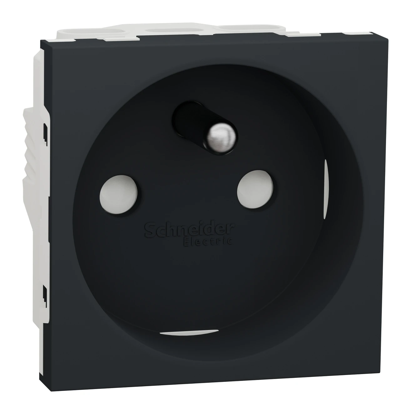Prise 2P+T à broche de terre New Unica NU303954 — anthracite