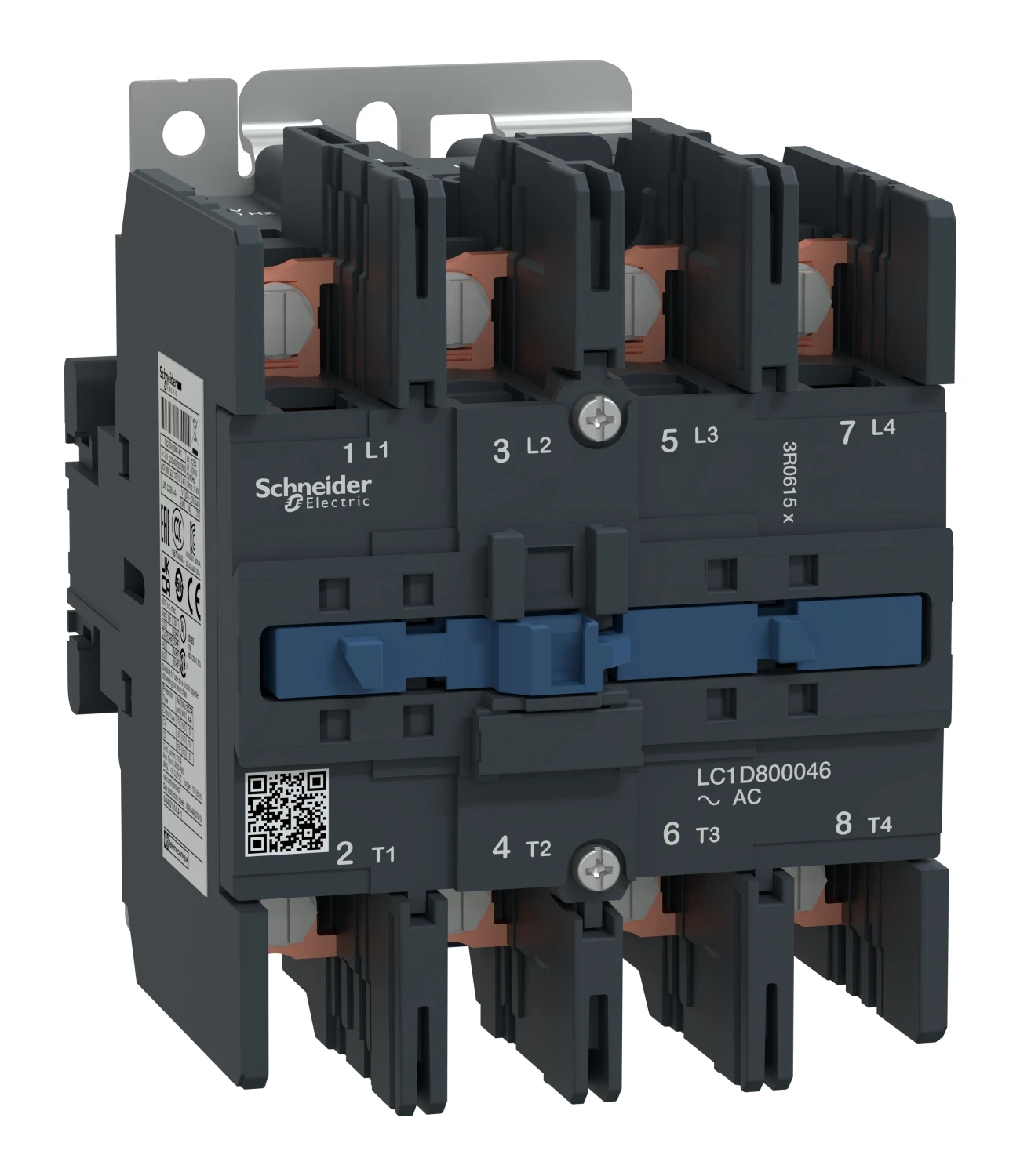 Contacteur TeSys Deca LC1D800046M7 — 4P, 125 A AC-1, commande 220 V CA, 50/60 Hz