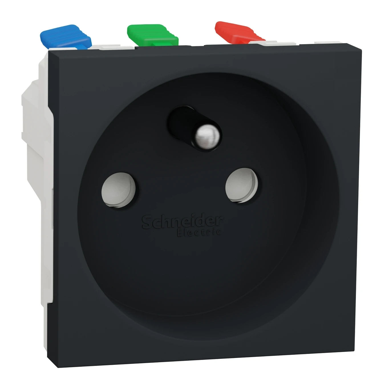 Prise 2P+T à broche de terre New Unica NU305954 — anthracite