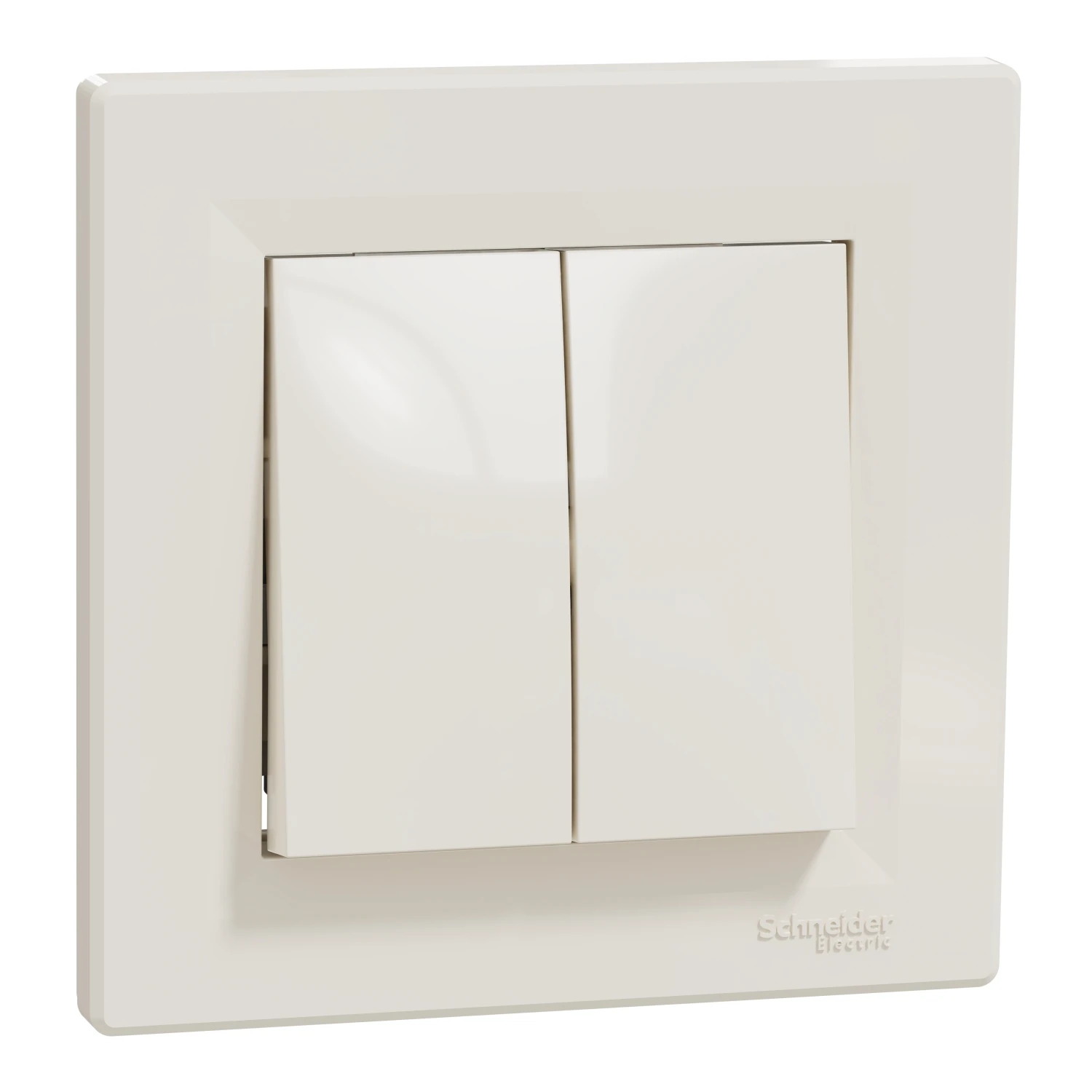 Double interrupteur simple Asfora EPH0300123 — crème