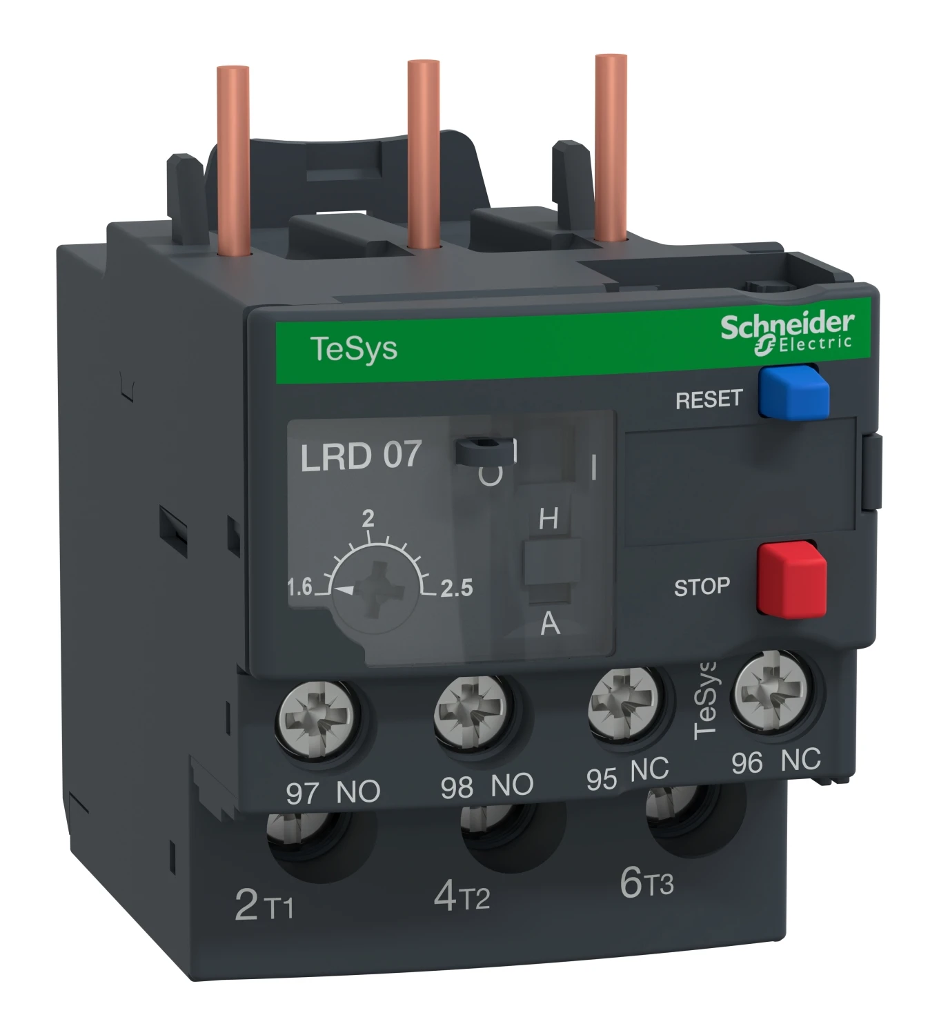 Relais thermique TeSys Deca LRD LRD076 — 1,6 à 2,5 A, classe 10A