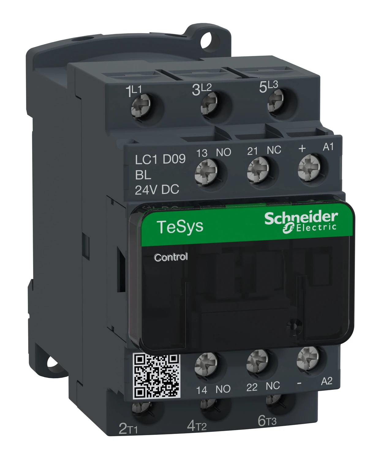 TeSys Deca LC1D09BL contactor — 3P, 9 A AC-3/AC-3e, 24 V Low consumption DC control