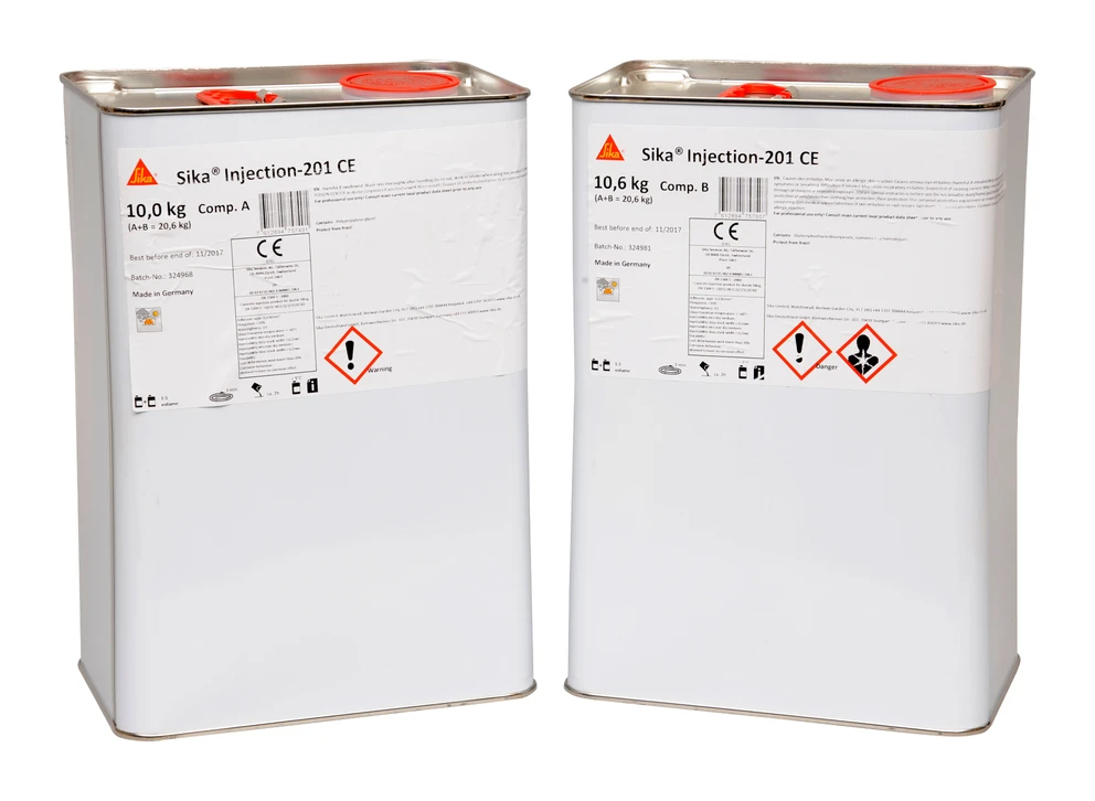 Sika® Injection-201 CE — Polyurethane resin for permanent injection waterproofing